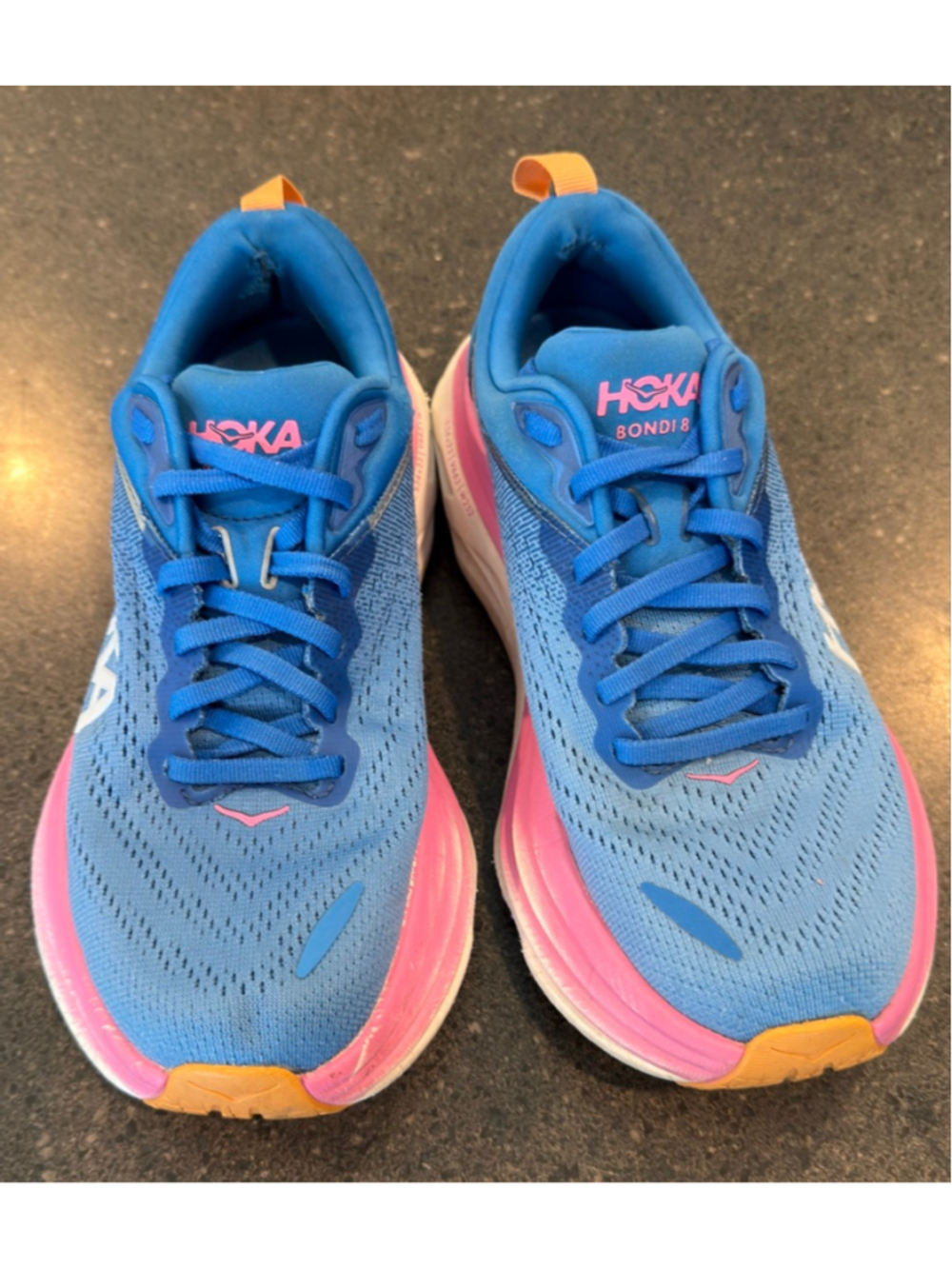 Hoka Bondi 8 Blue Pink Orange Women's Running Shoes Size 6.5 - Picture 6 of 14